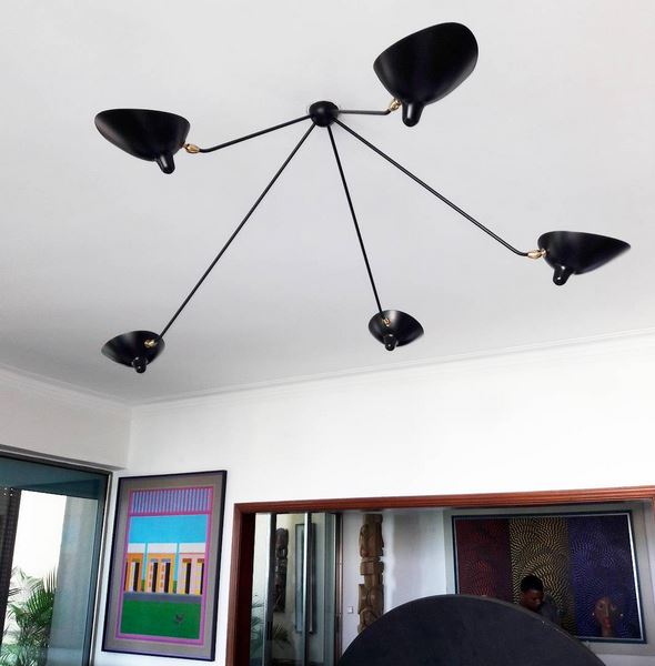 Ceiling lamp “Spider” 5 still arms – Luminaires Serge Mouille – E-Boutique  Officielle